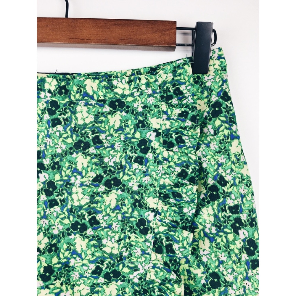🌻 Topshop Green Meadow Floral Ruffle Button Skirt - Picture 5 of 8